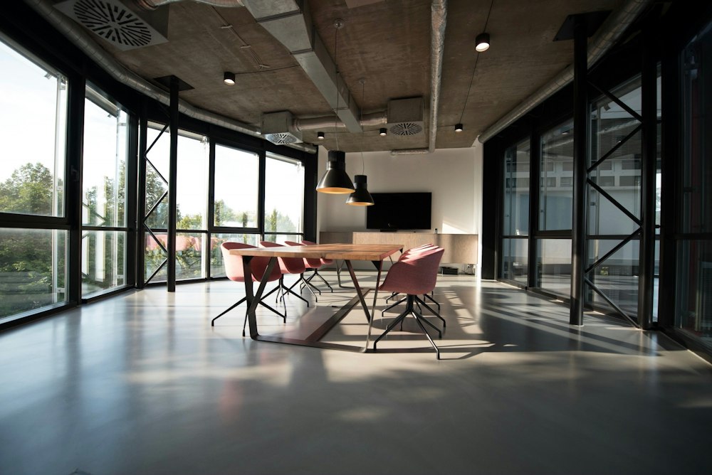 A contemporary office illustrating commercial painting services